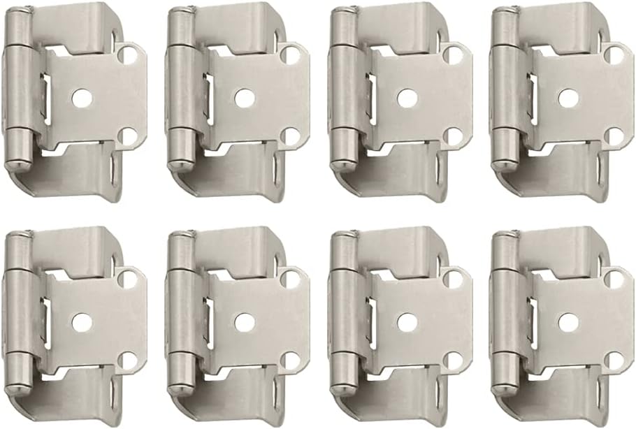 Satin Nickel Self Closing Cabinet Door Hinge (Pair) Pack of 2 K166026
