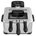 5.3Qt Stainless Steel Electric Deep Fryer with Triple Basket U332