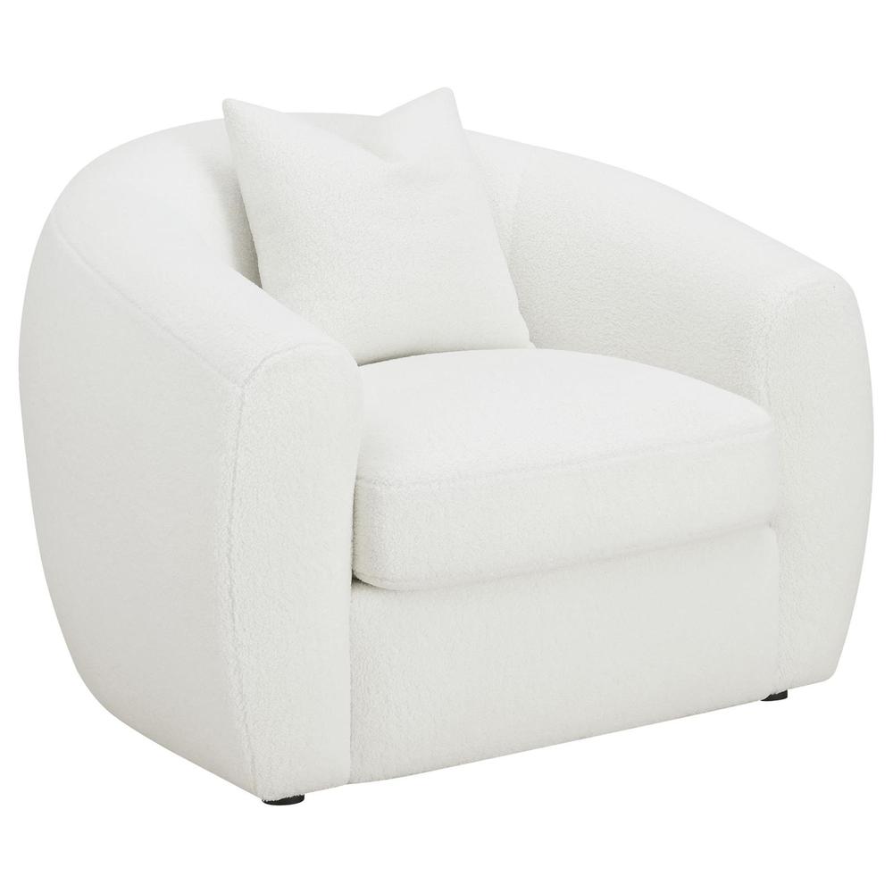 White 3-piece Fabric Upholstered Tight Back Living Room Set S630