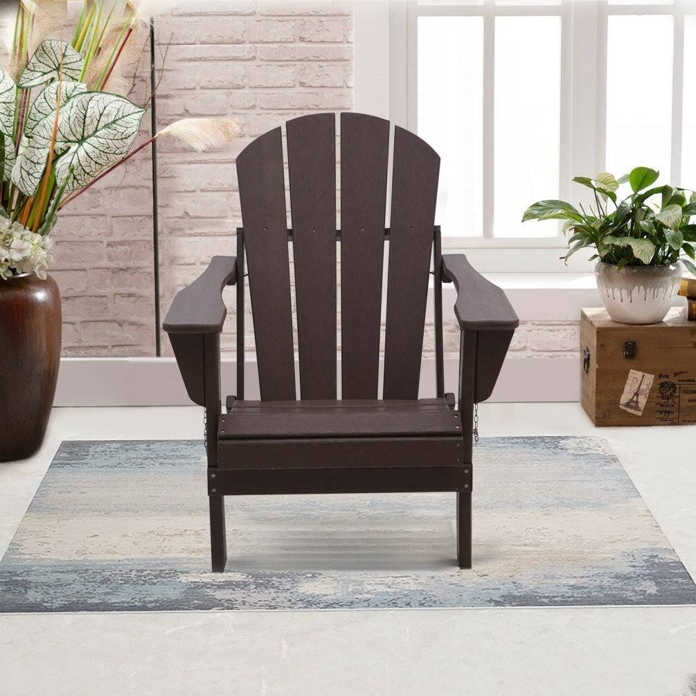 Brown Plastic Adirondack Chair Set of 4 P8391