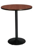 Round Pedestal Table with Mahogany Top Black Base A57001