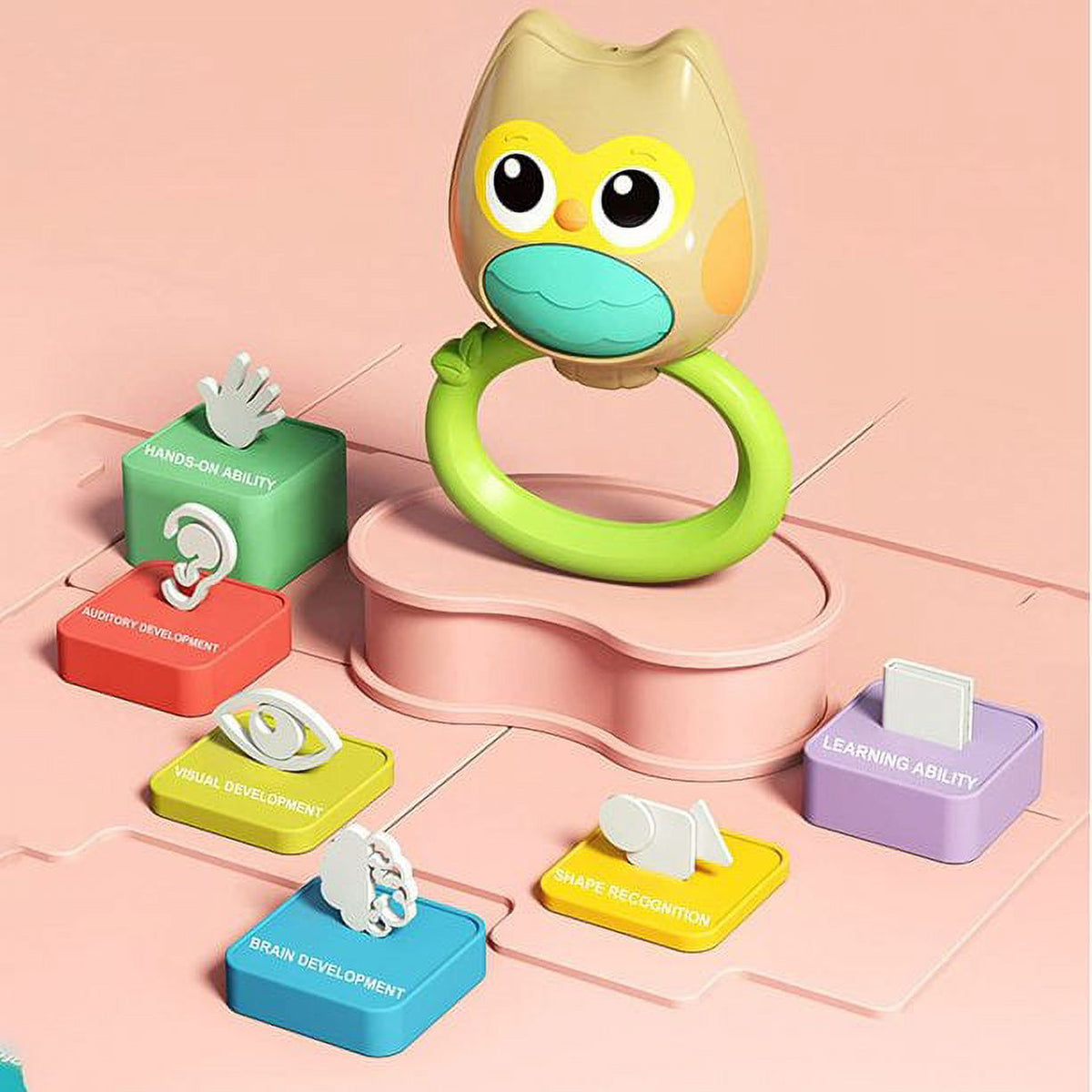 5 Pack Baby Rattle Teething Toys with Storage Case Z58190