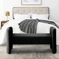 Black + Po Velvet Ottoman Bench V8252