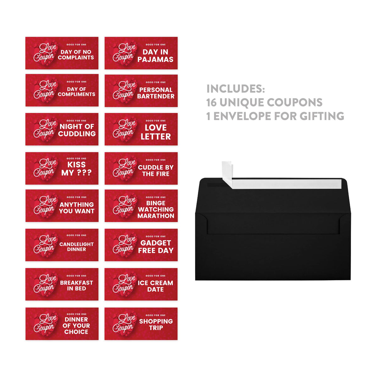 Red Hearts Love Coupons, 16-Pk C985517