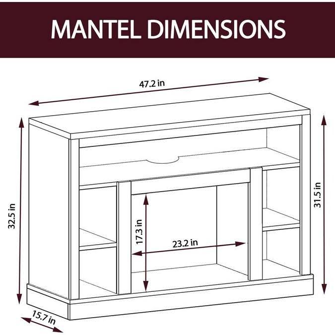 47 in. White Electric Fireplace Heater with TV Stand U94466