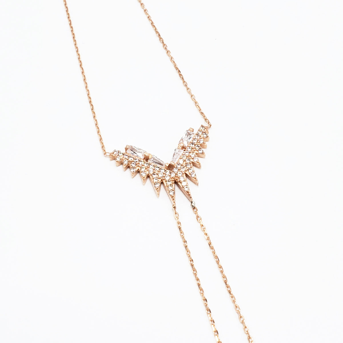 925 Sterling Silver Clear Zircon Hand Chain V4007
