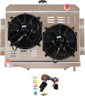 4 Row Core Radiator with 2 X 12" Fan Shroud and Relay for Jeep CJ Series L6 V8 Q6112