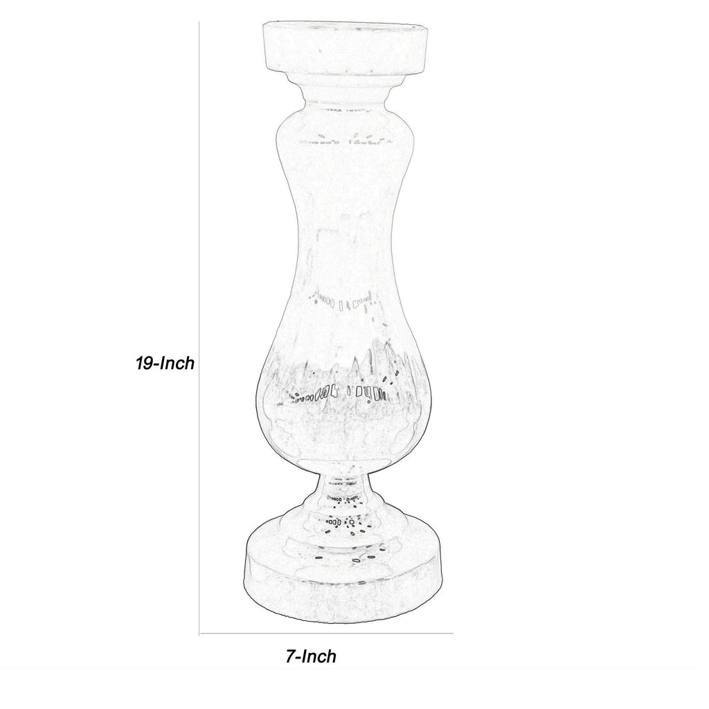 White Glass Candle Holder Set of 2 T34042