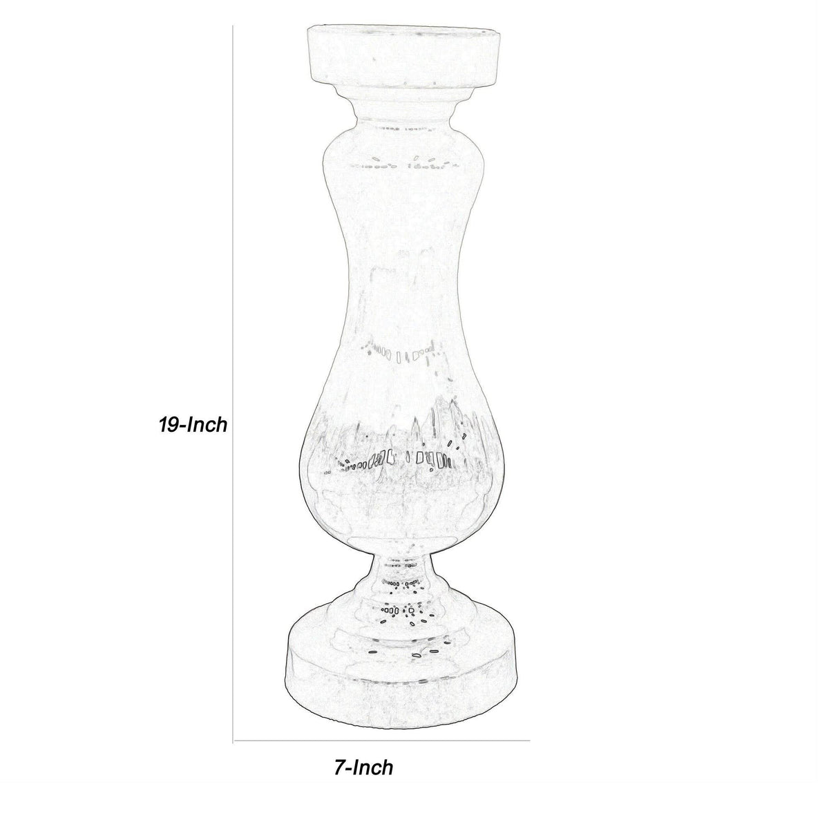 White Glass Candle Holder Set of 2 T34042