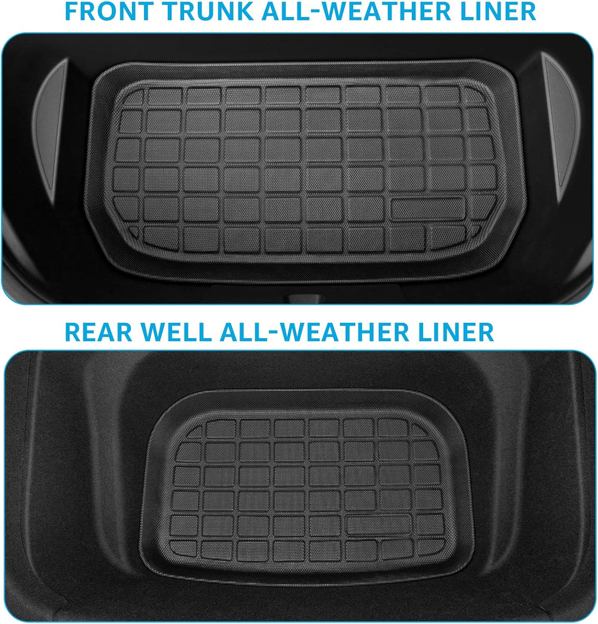 Tesla Model Y Floor Mats 5-Seat TPE Full Set Liners All Weather Front Rear Trunk Cargo Liner Q3798