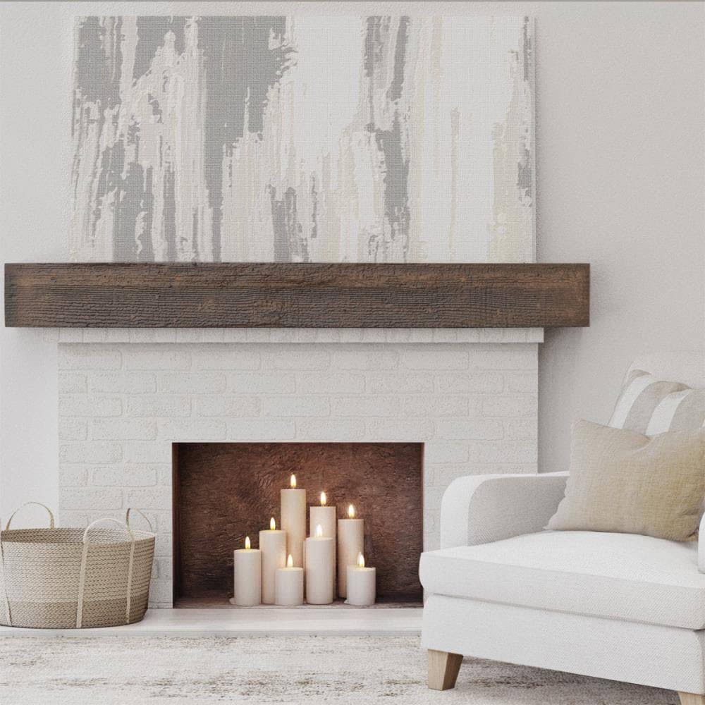 Rough Sawn Faux Wood Fireplace Mantel R828