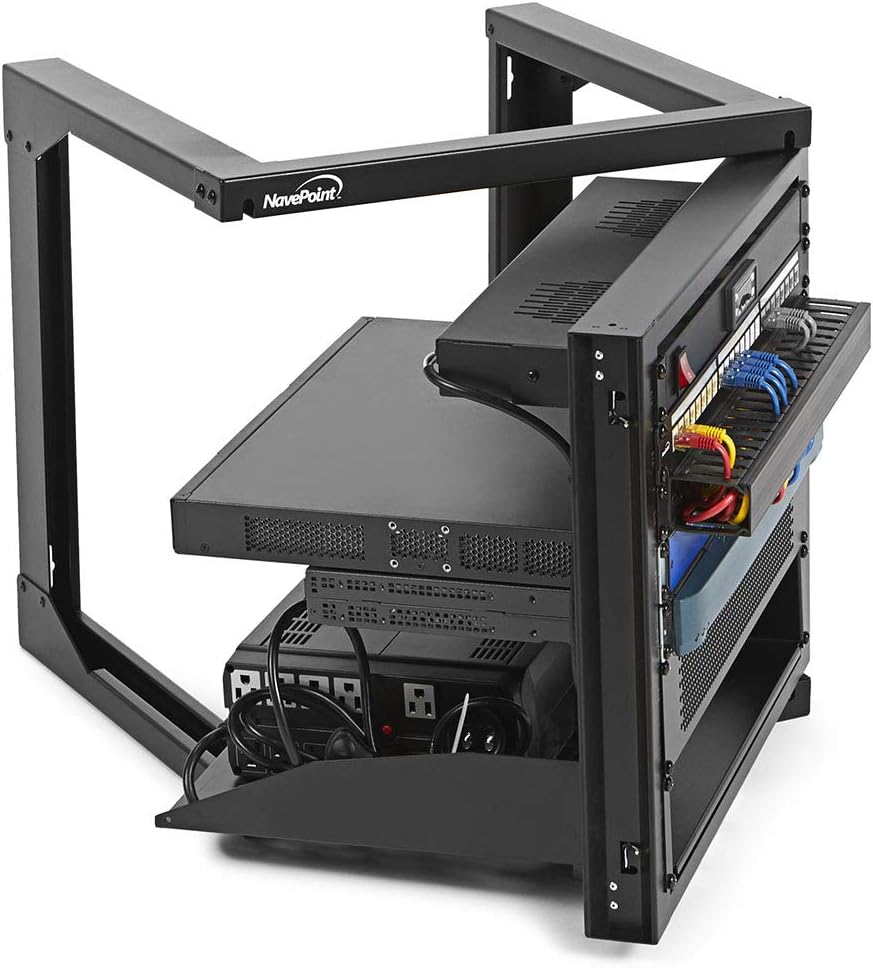 12U Wall Mount Open Frame Network Rack with Swing Out Hinged Gate T885280