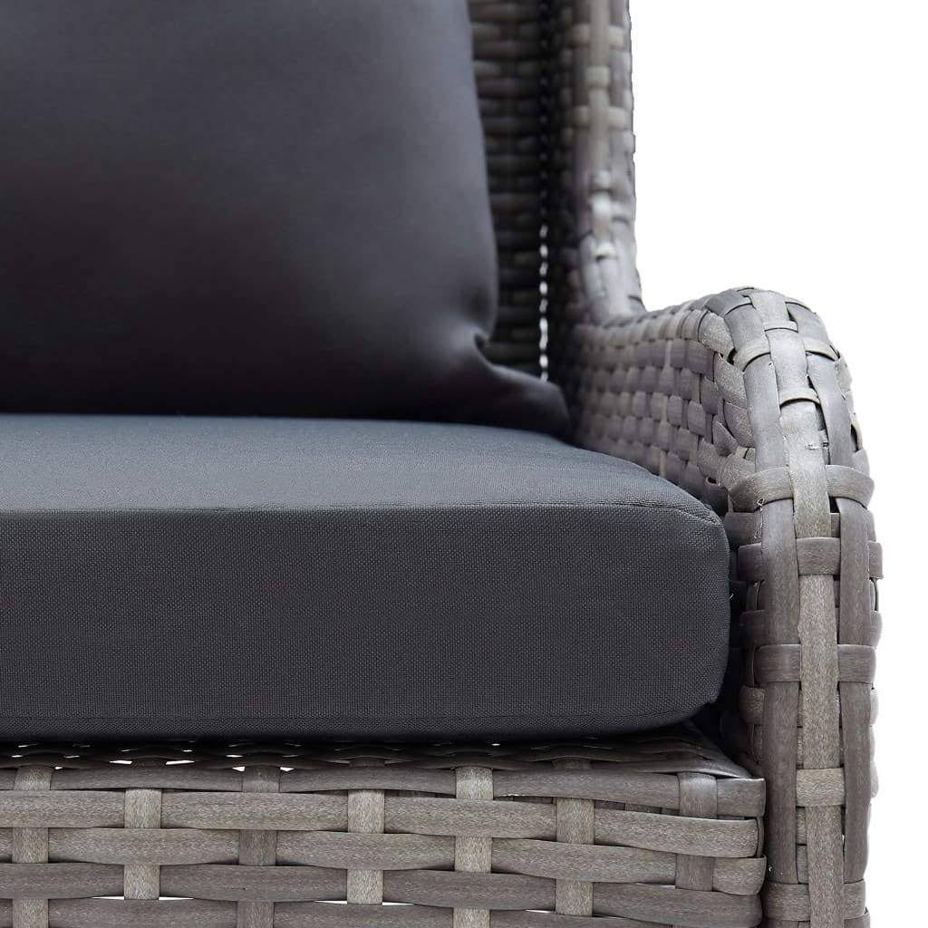Black Poly Rattan Garden Corner Sofas 2 Pcs K829