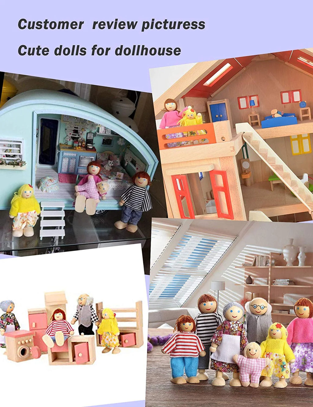 Wooden Dolls Playset Set of 7-Piece E38473