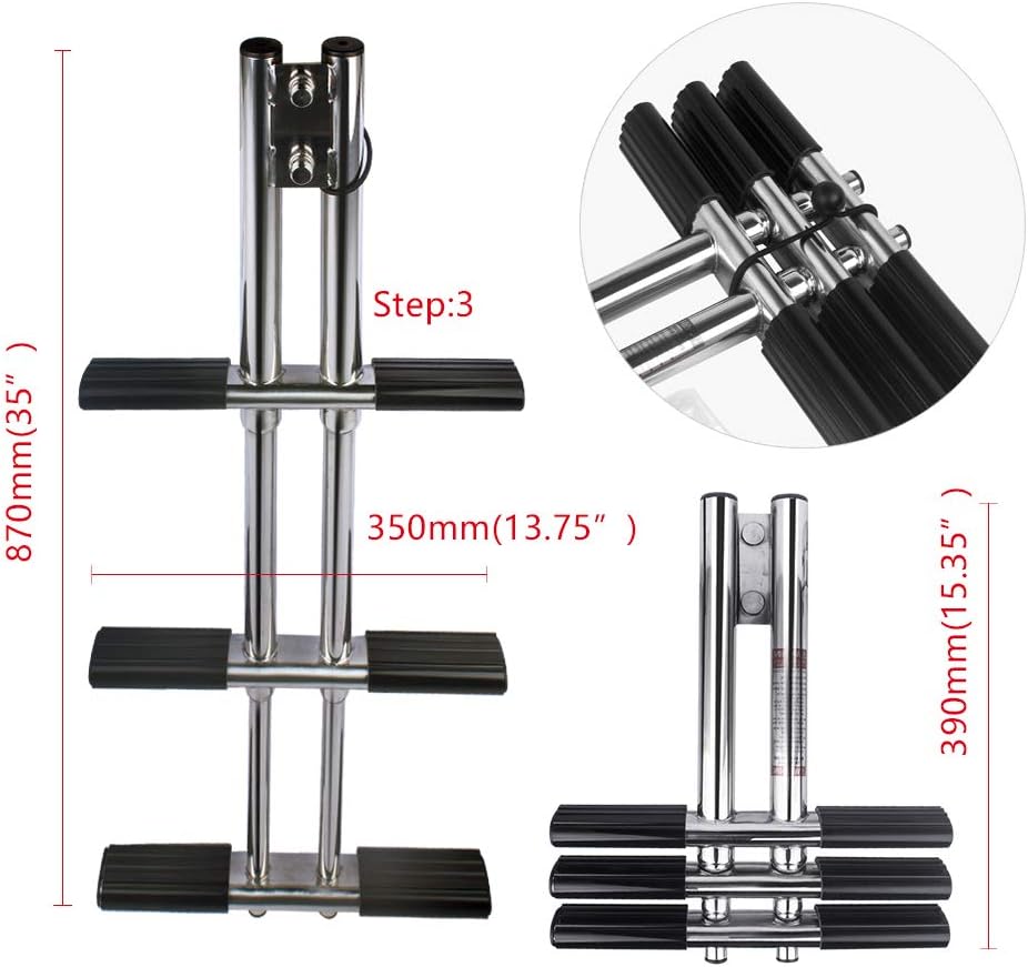 Stainless Steel 3 Step Telescoping Boat Ladder Q416