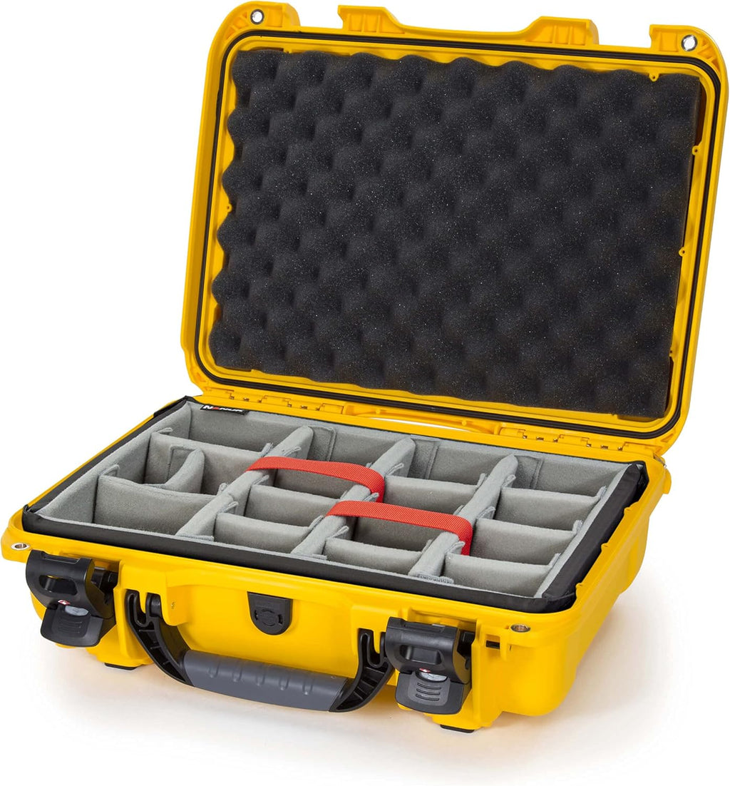 Black Waterproof Hard Case with Padded Dividers and TSA Approved Travel Lock Latches V43572