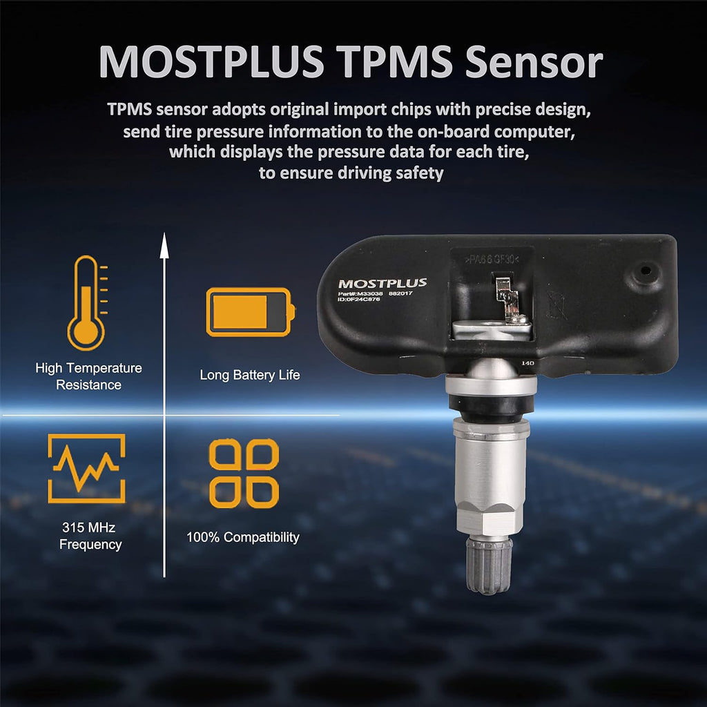 Tire Pressure Monitor Sensor TPMS 433MHz Set of 4 I63535