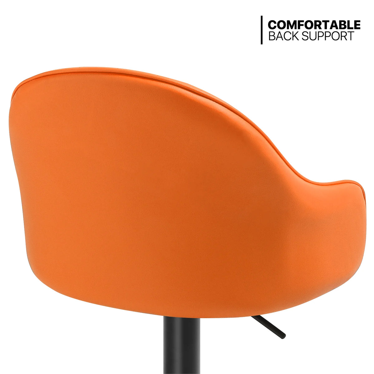 Orange Faux Leather Swivel Bar Stool Set of 2 with Backrest & Armrest R478978