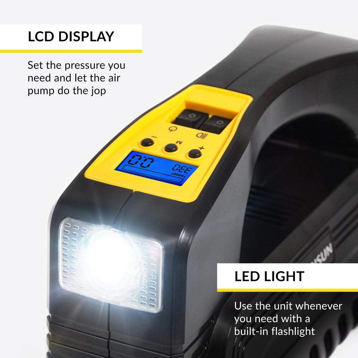 Portable Tire Inflator Air Compressor Pump S26935