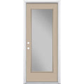 32 in. x 80 in. Full Lite Painted Smooth Fiberglass Prehung Front Door with Brickmold W485