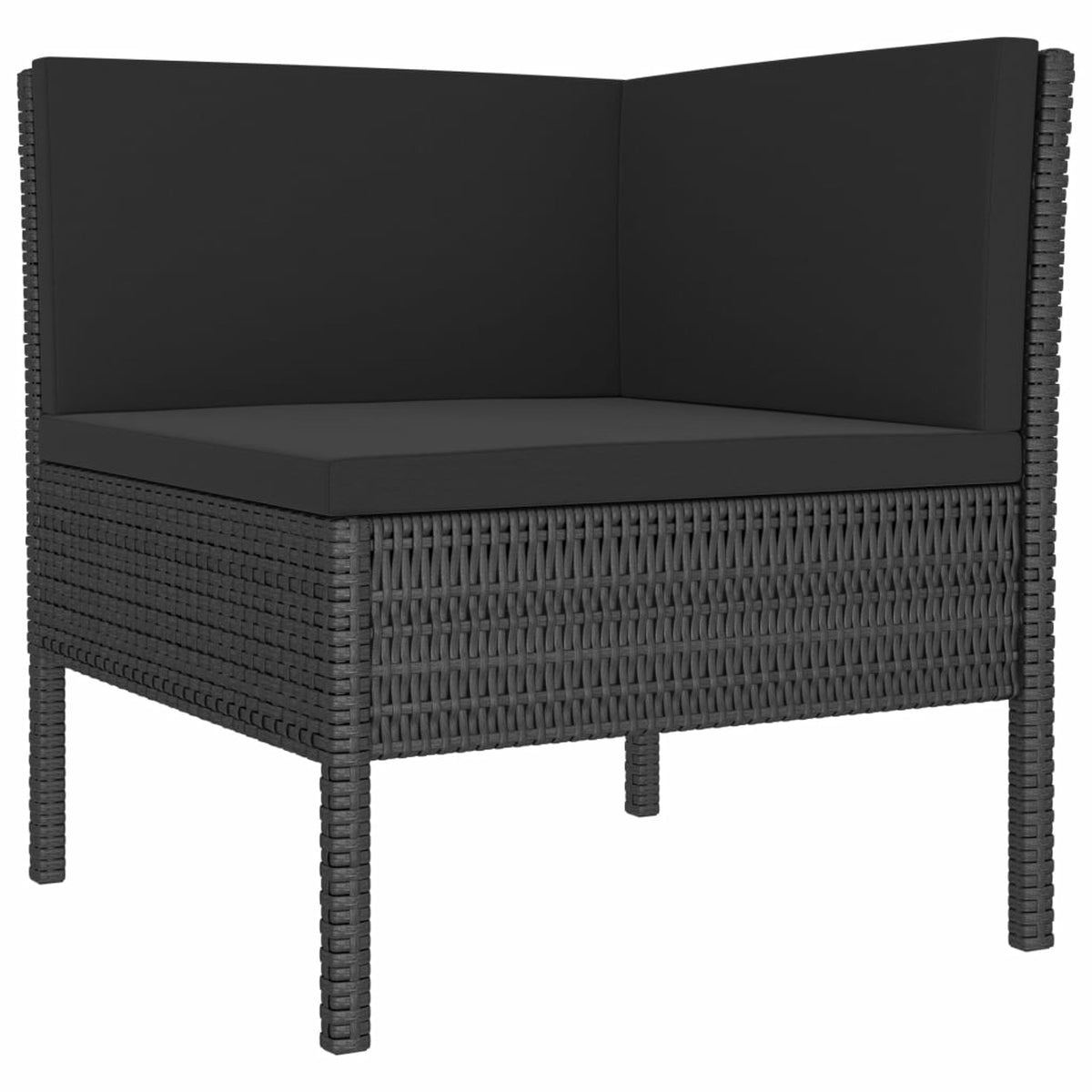3 Piece Poly Rattan Outdoor Sectional Sofa Set with Cushions Steel Frame A13729