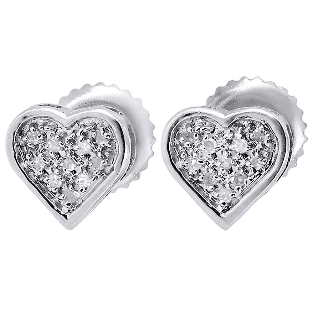 Sterling Silver Heart Stud Earrings A519441