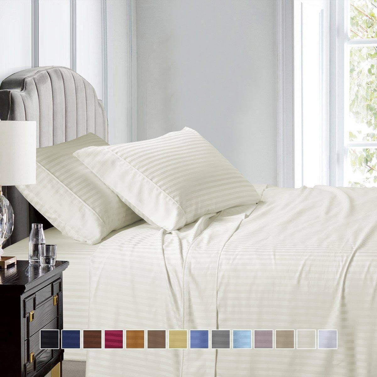 Striped California King Bed Sheets U925