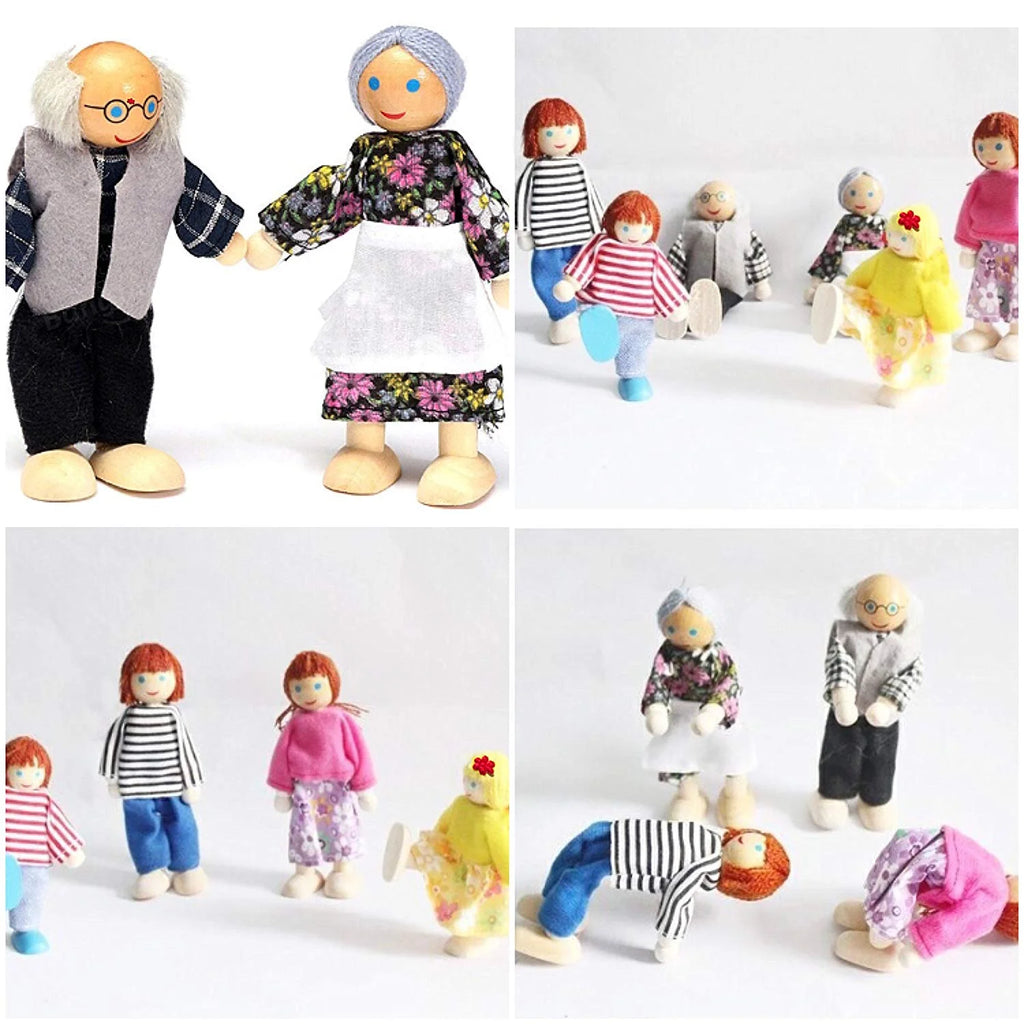 Wooden Dolls Playset Set of 7-Piece E38473