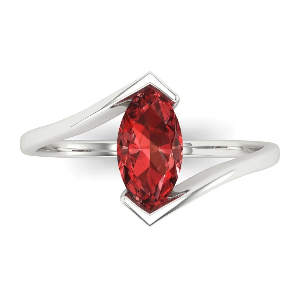 18K White Gold Solitaire Ring F1866