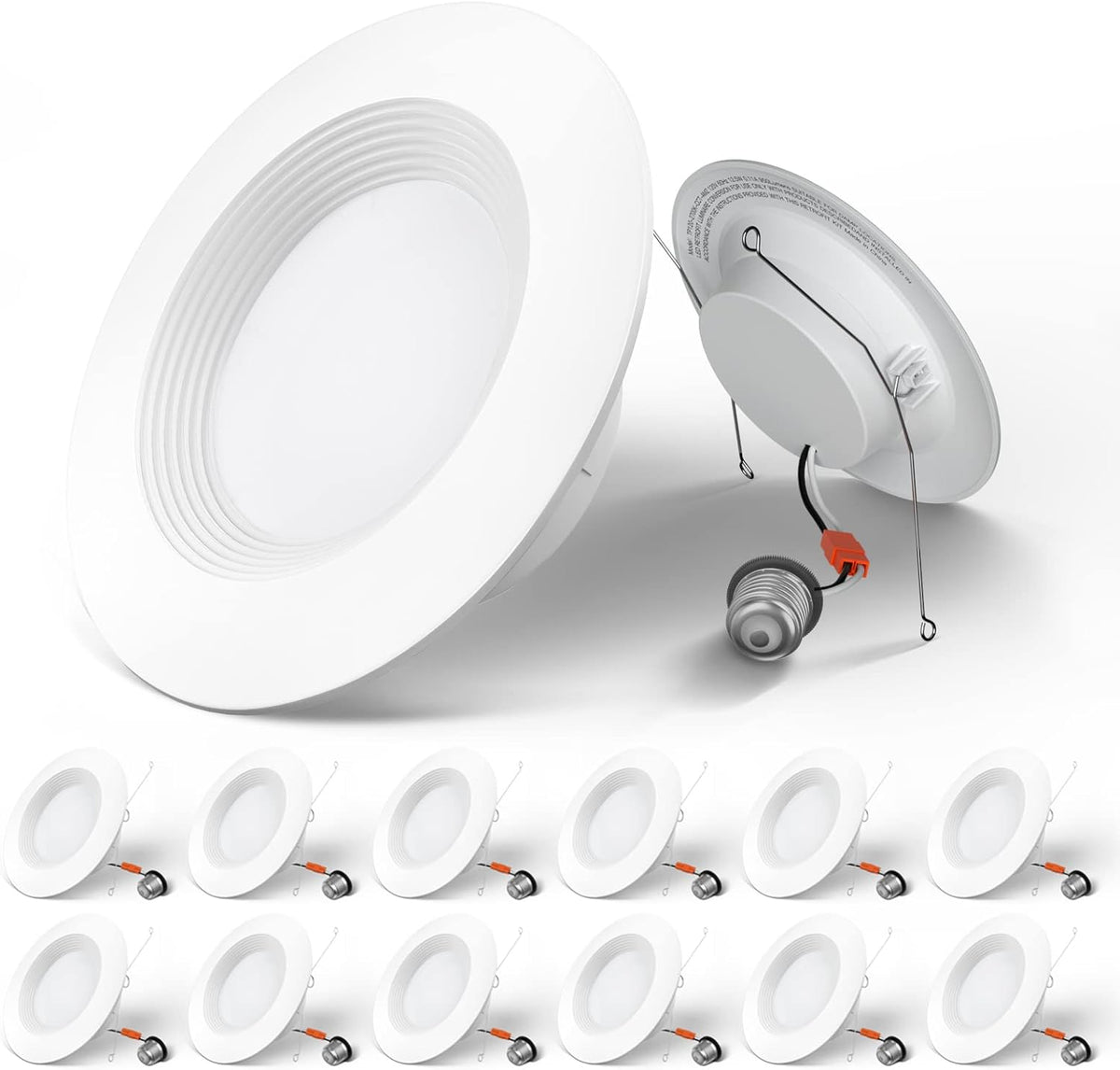 12 Pack 5/6 inch 3CCT LED Recessed Lighting with Baffle Trim F336420