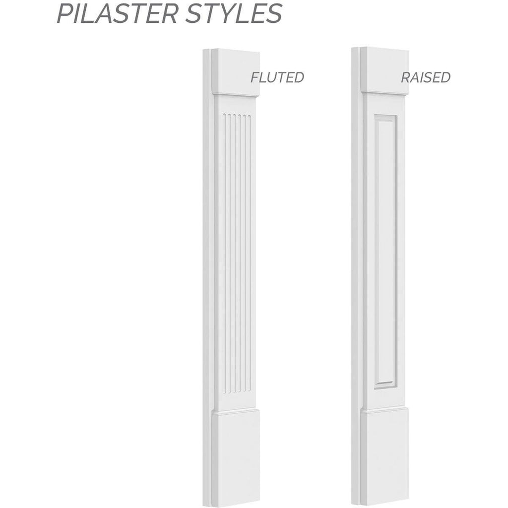 Fluted Pilaster with Attached Plinth V37926