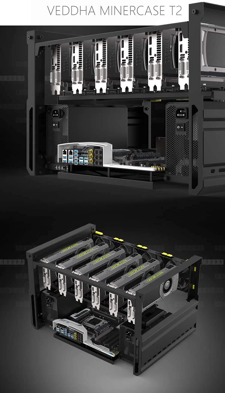 6/8 GPU Aluminum Open Air Frame Case Miner Z301