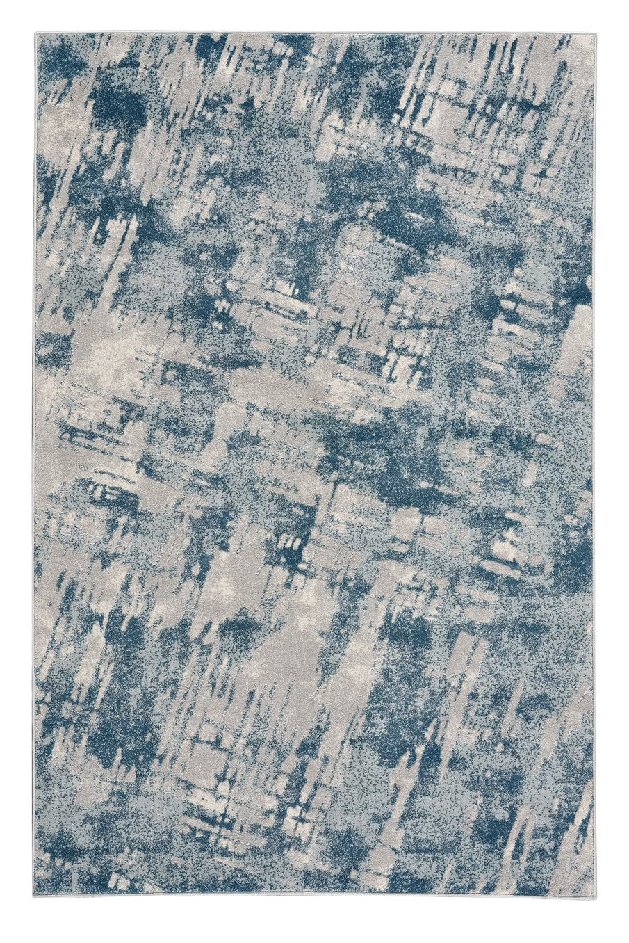 Blue Rectangle Machine Woven Rugs X9150