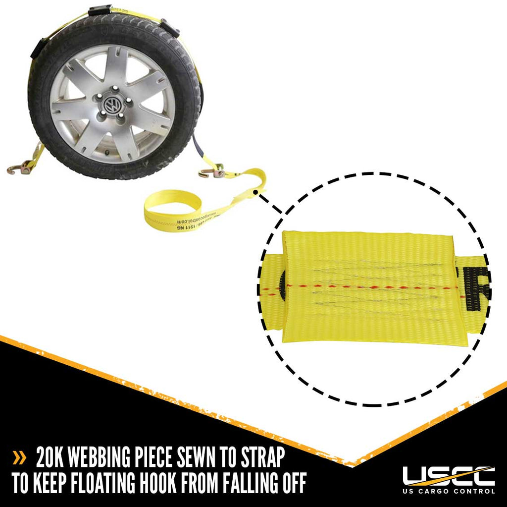 2" x 10' Wheel Strap with 2 Swivel J Hooks X444736