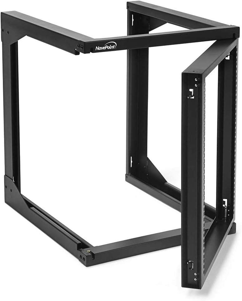 12U Wall Mount Open Frame Network Rack with Swing Out Hinged Gate T885280