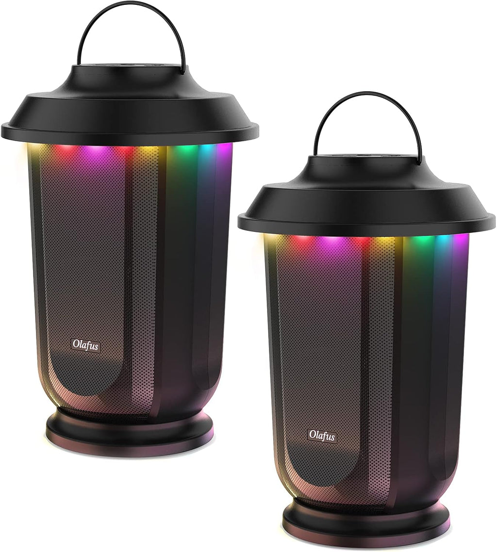 Outdoor Bluetooth Speakers 2 Pack, 20W True Wireless Stereo Portable Lantern Speakers with 20 Warm White LED T13142