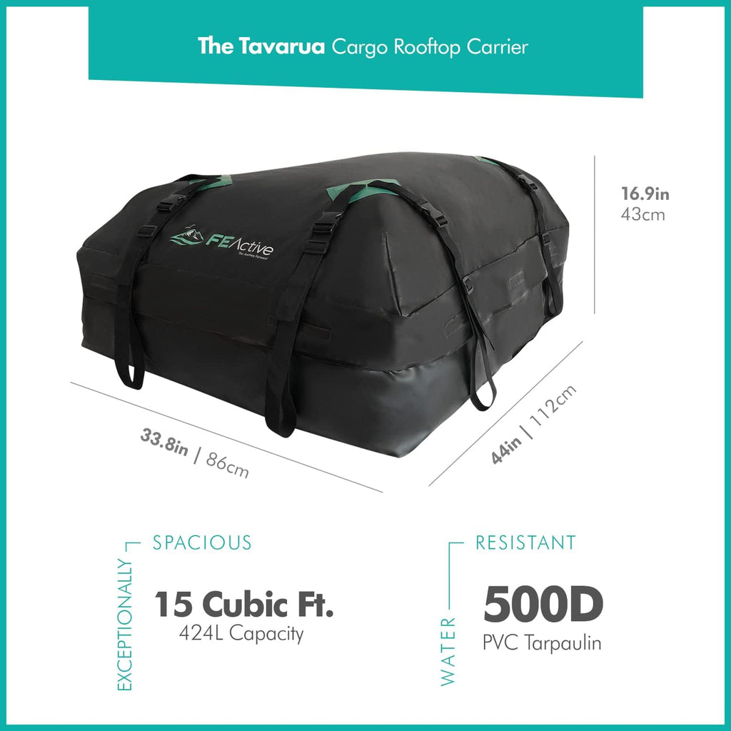 Waterproof 15 Cubic ft. Rooftop Cargo Carrier with Straps R472
