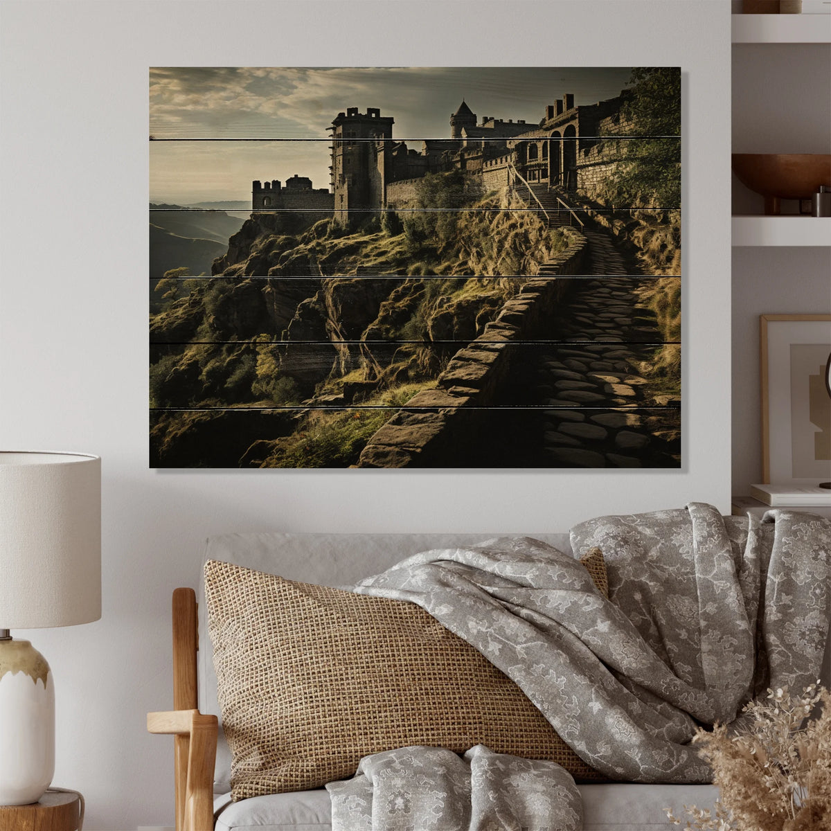 Natural Pine Wood Architecture Print E710
