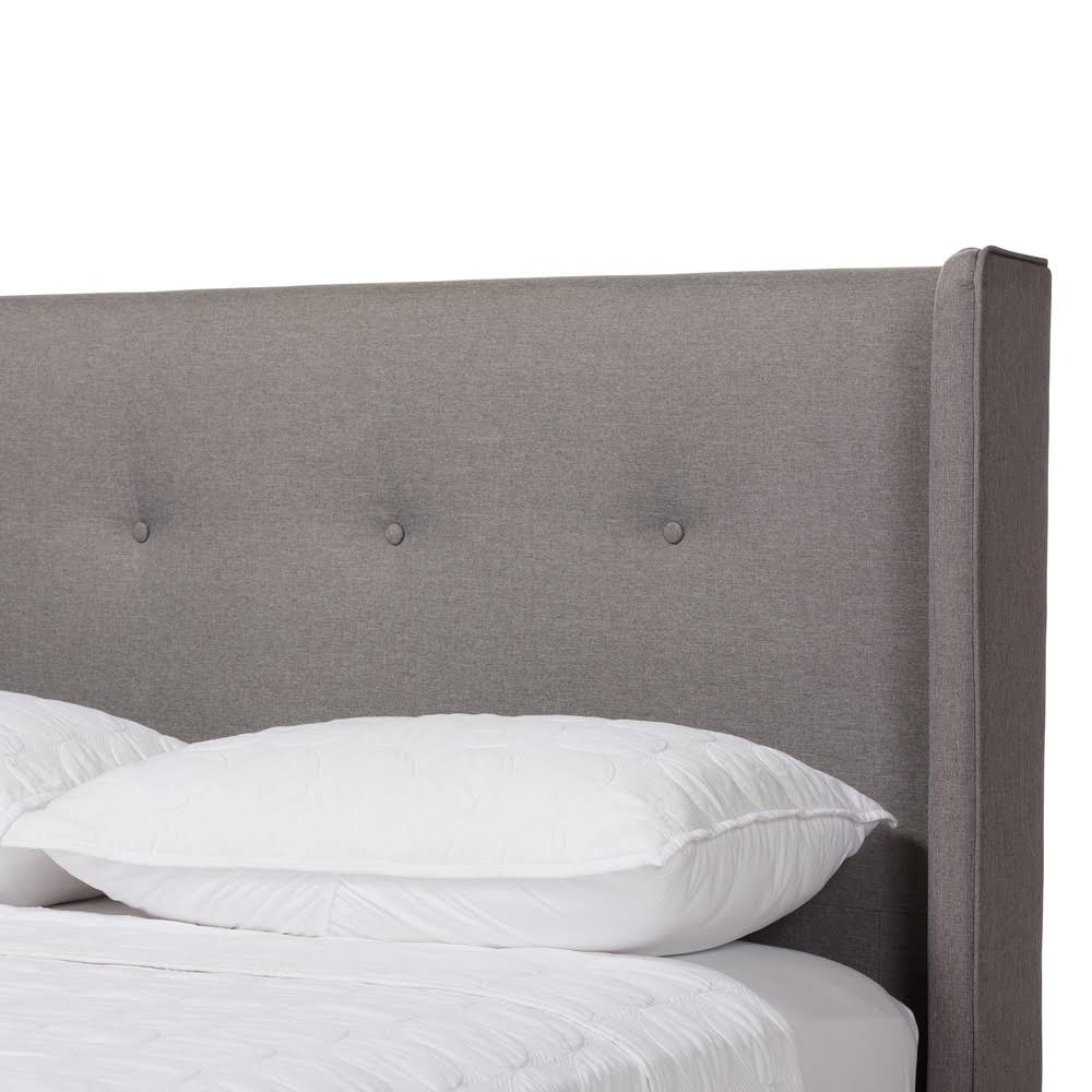 King Grey Fabric Platform Bed K1924