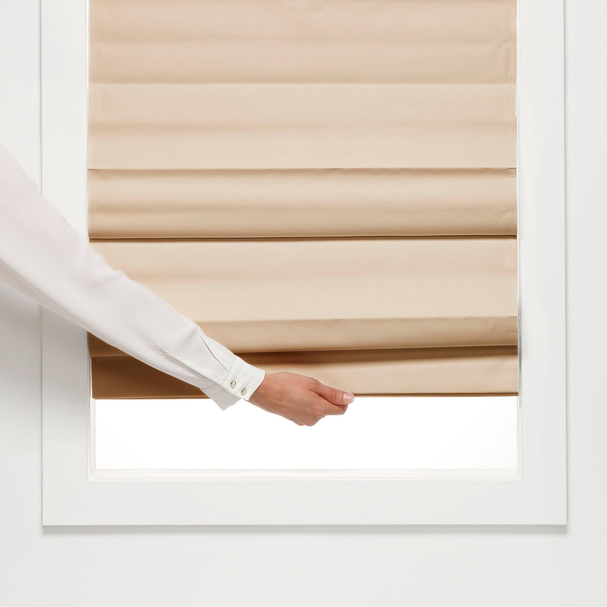 Khaki Insulating Cordless Roman Shade 34 x 72 M58373