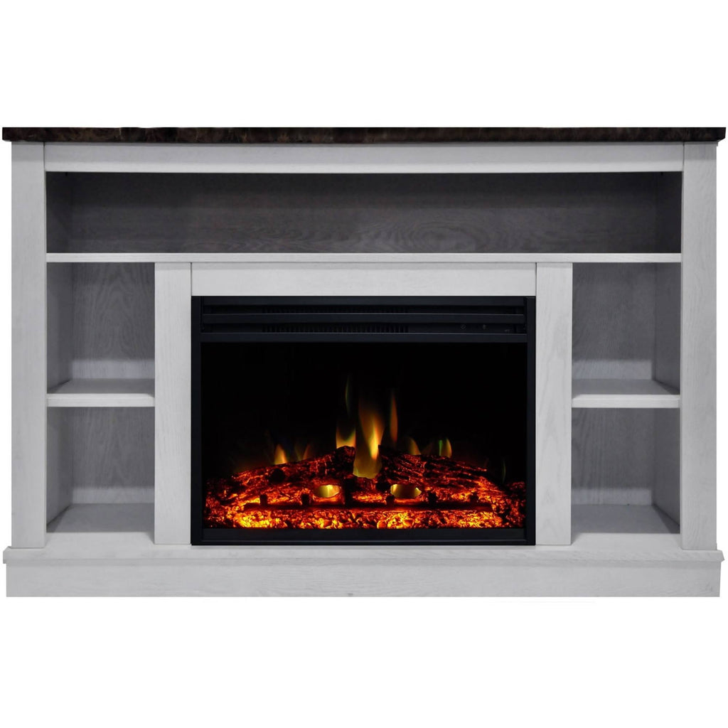 47 in. White Electric Fireplace Heater with TV Stand U94466