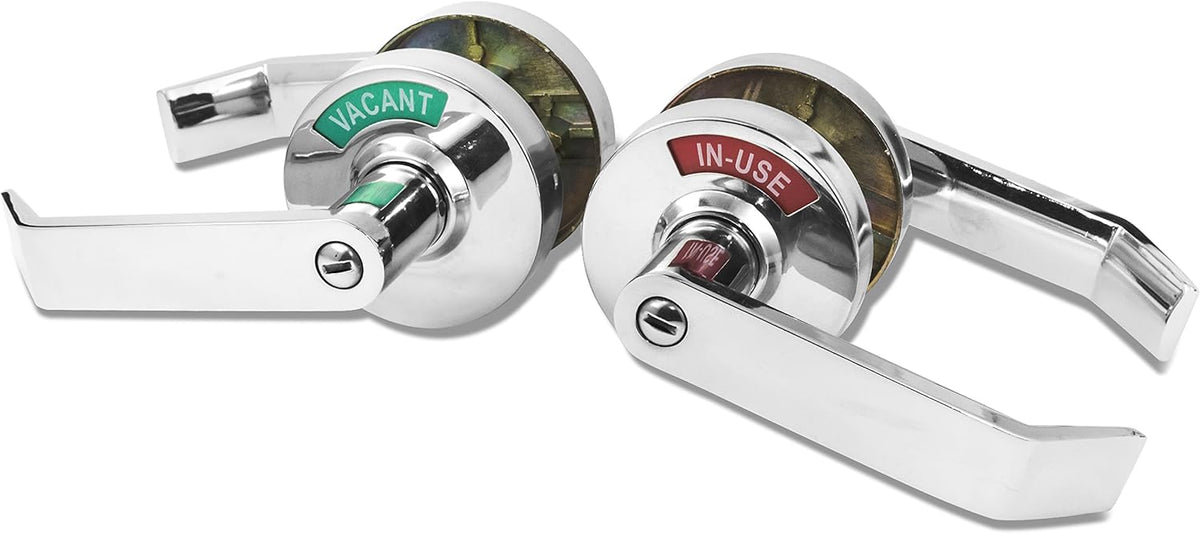 Privacy Indicator Lock with Keys, Satin Chrome V680