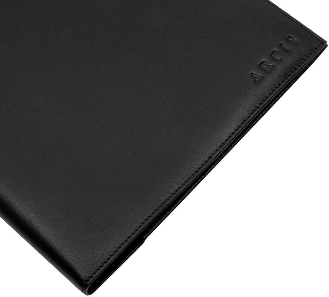 Leather Portfolio with Notebook, Full Grain Leather Padfolio G54571