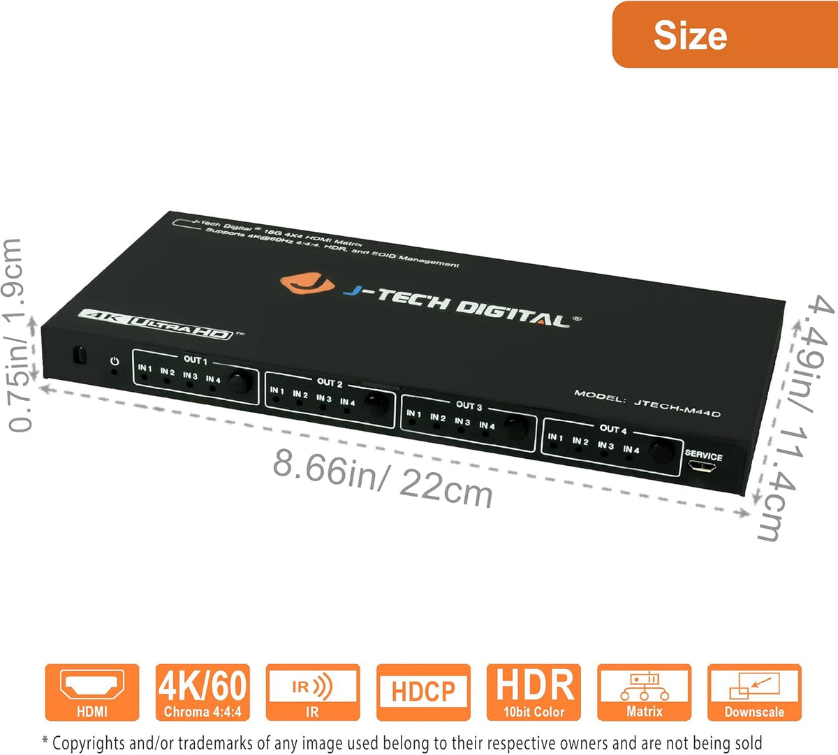 4x4 HDMI Matrix Switch P830793