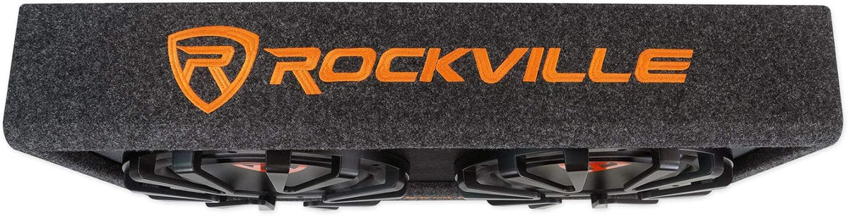 Dual 12 inches Slim Vented Powered Car Subwoofer Enclosure 2000 Watt W6671