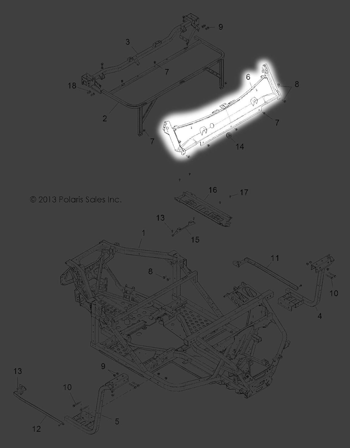 Weld Windshield Support M Blk E286