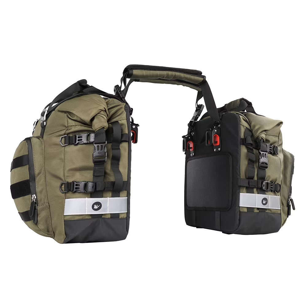 Polyester Motorcycle Side Saddle Bag 20L with Removable Waterproof Inner Bag H4673