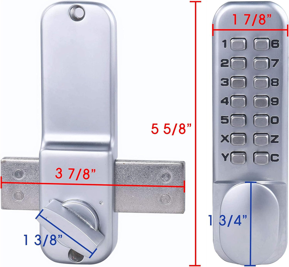 Combination Door Lock Satin Chrome Pack of 2 I647525