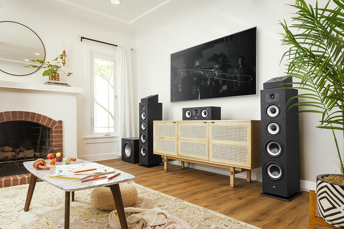 Compact Center Channel Speaker with 1 Terylene Tweeter and Dual 5.25 Woofer, Midnight Black B3861