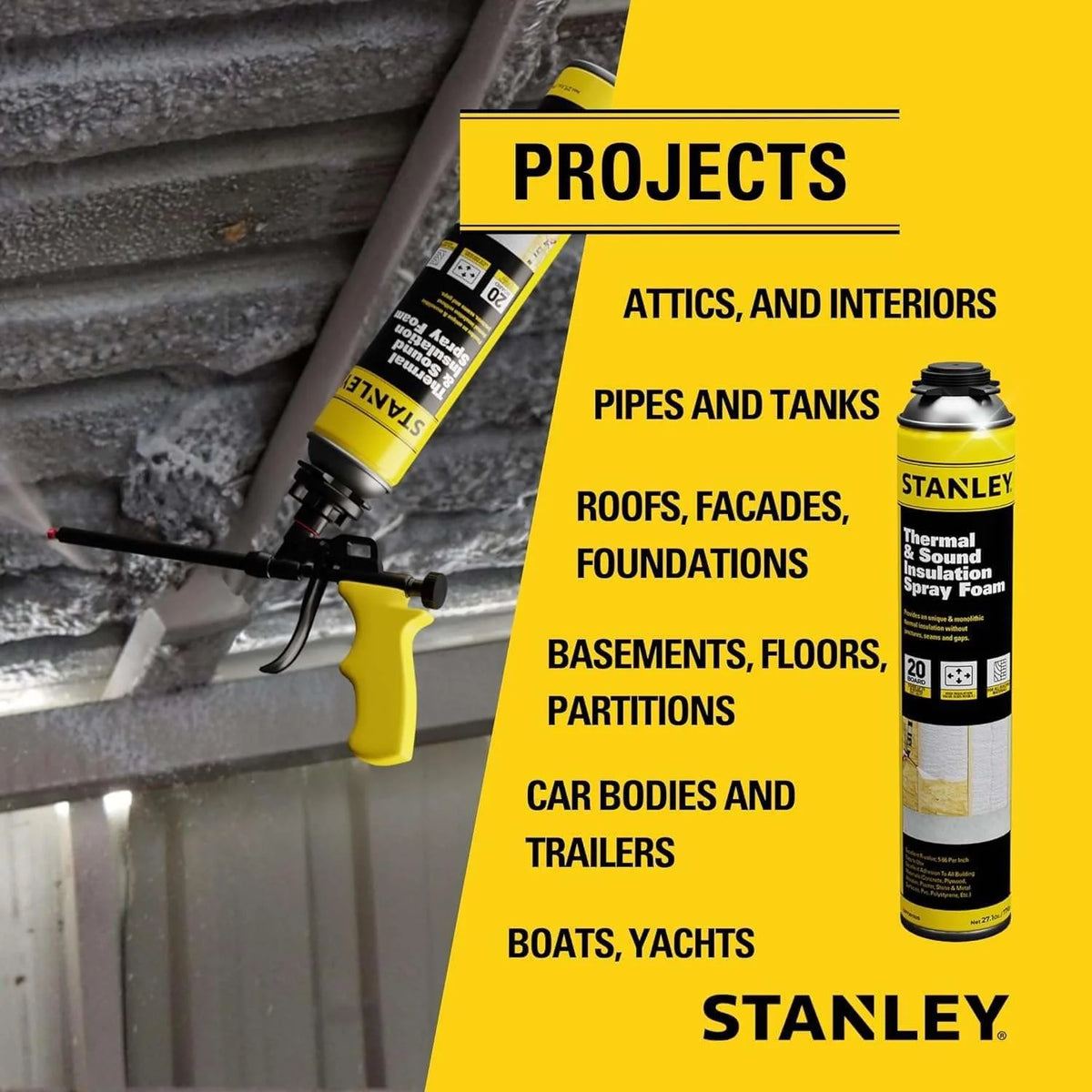 Closed Cell Spray Foam Insulation Kit, 480 Board Feet, 27.1 oz, 24 Pack U367